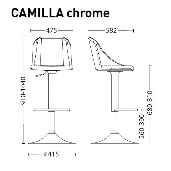 Барный стул Nowy Styl Camilla Chrome (BOX-2) ECO-50