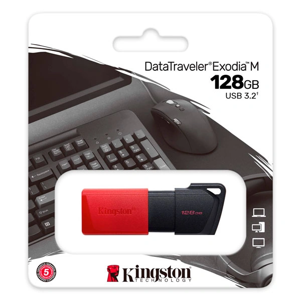 USB-накопитель Kingston DTXM 128GB Black/Red - фото 3