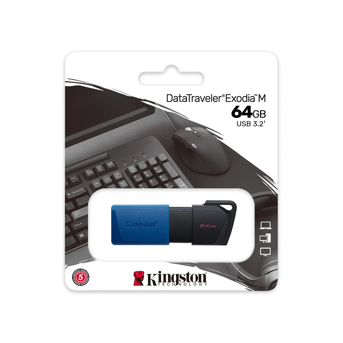 USB-накопитель Kingston DTXM 64GB Синий - фото 4