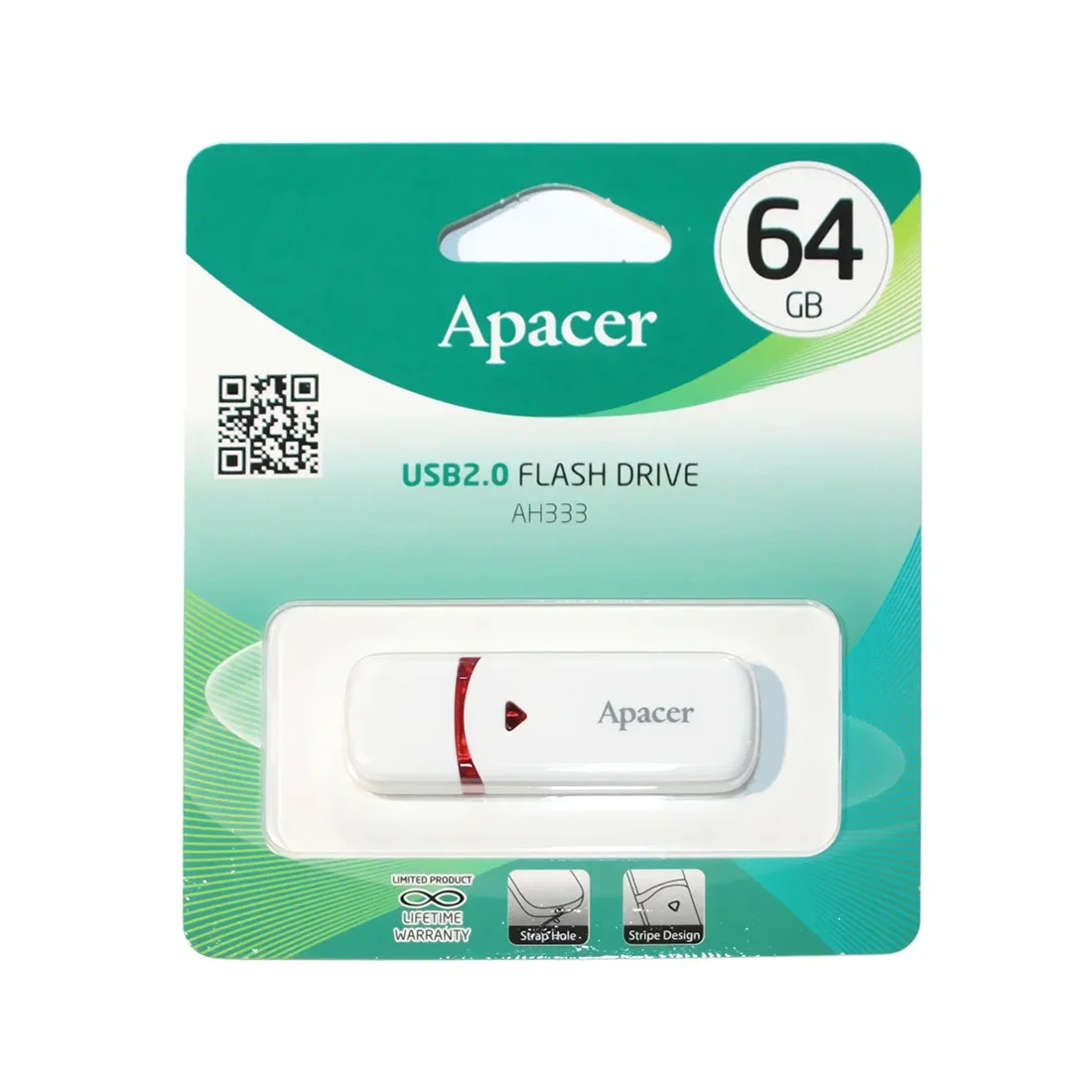 USB-накопитель Apacer AH333 64GB Белый AP64GAH333W-1 - фото 6