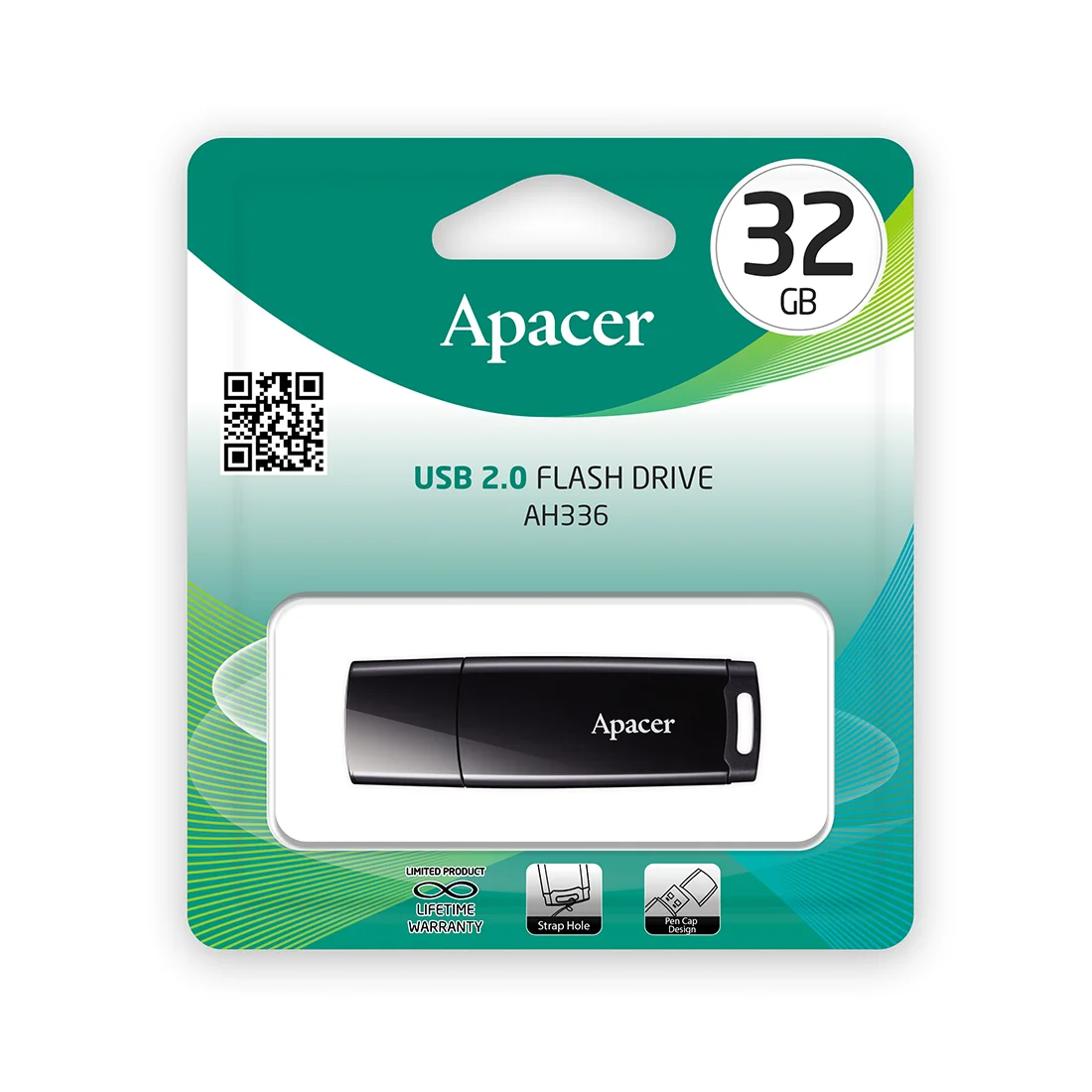 USB-накопитель Apacer AH336 32GB Чёрный AP32GAH336B-1 - фото 2