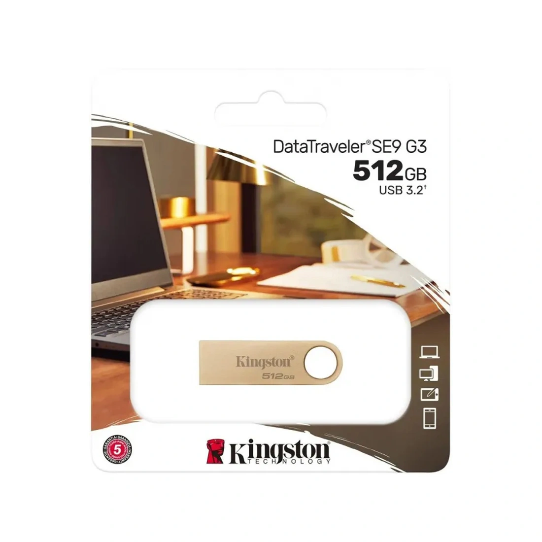 USB-накопитель Kingston DataTraveler SE9 G3 DTSE9G3/256GB 256GB Золотистый DTSE9G3/256GB - фото 4