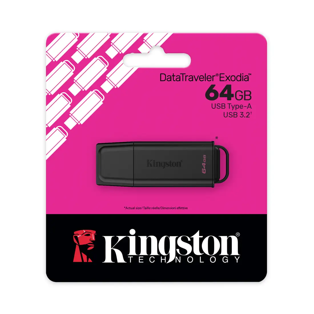 USB-накопитель Kingston DTXG2/64GB 64GB Чёрный/Розовый 