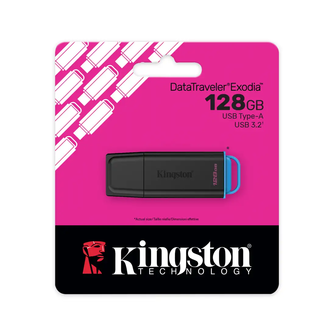 USB-накопитель Kingston DTXG2/128GB 128GB Чёрный/Голубой DTXG2/128GB