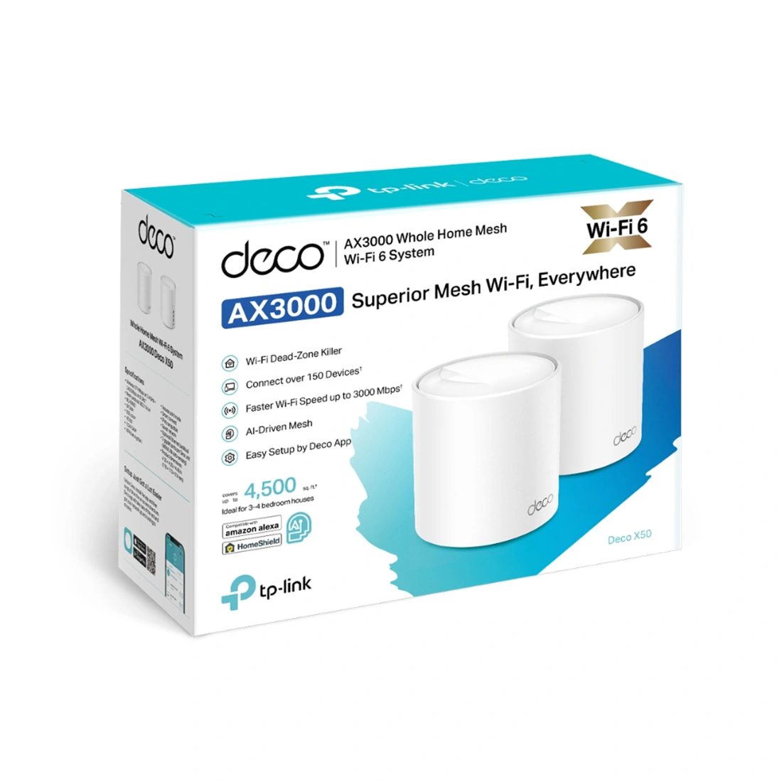 Беспроводная MESH-система Wi-Fi TP-Link Deco X50(2-pack)  - фото 3