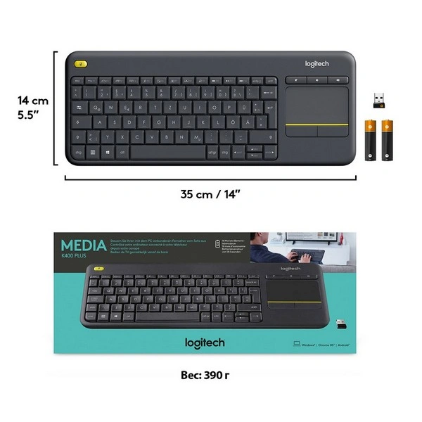 Клавиатура беспроводная Logitech K400 (920-007147) - фото 10