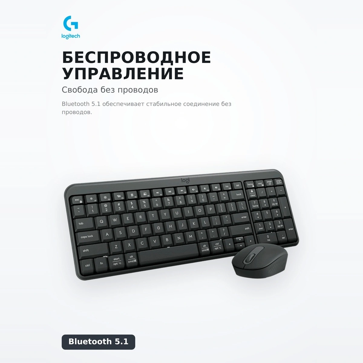 Logitech сымсыз пернетақта + тінтуір жинағы MK250 (920-013853) - фото 3