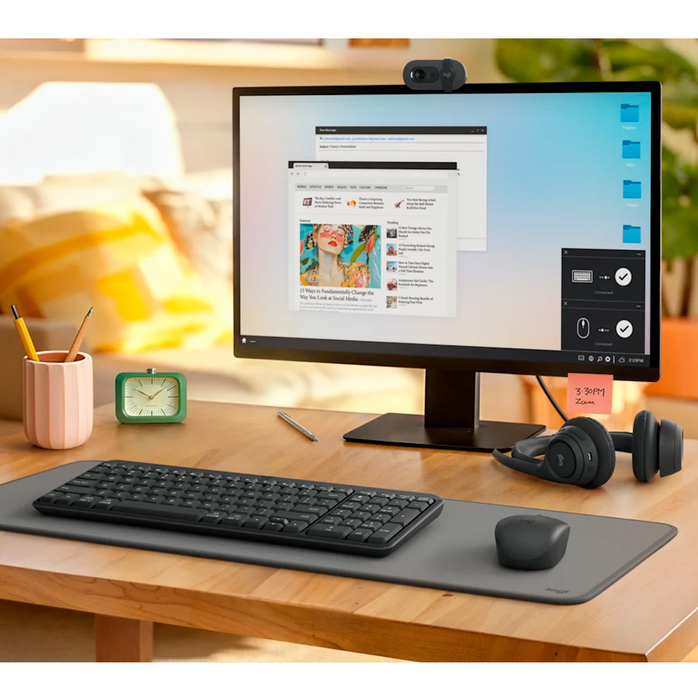 Logitech сымсыз пернетақта + тінтуір жинағы MK250 (920-013853) - фото 4