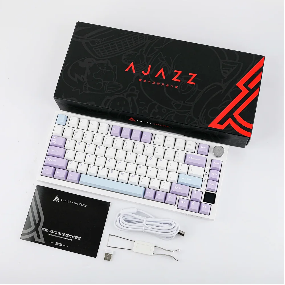 Игровая клавиатура Ajazz Purple-White AK820PRO Flying fish RGB - фото 6