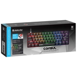Клавиатура игровая механическая Defender Consul GK-220 RU, Rainbow, 61кн Black - фото 3
