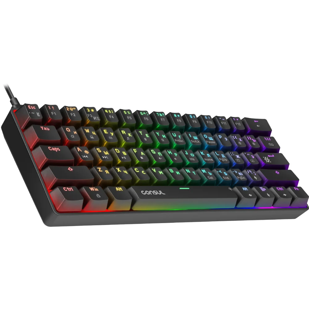 Клавиатура игровая механическая Defender Consul GK-220 RU, Rainbow, 61кн Black - фото 4