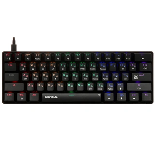 Клавиатура игровая механическая Defender Consul GK-220 RU, Rainbow, 61кн Black