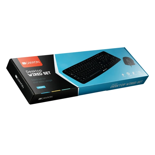 Комплект обычный проводной (клавиатура + мышь) Canyon CNE-CSET1-RU - фото 2
