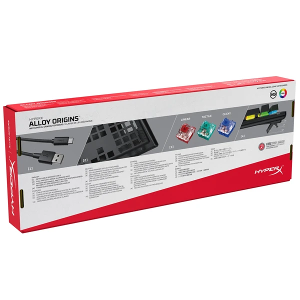 Клавиатура HyperX Alloy Origins Mechanical Gaming Keyboard Russian layout 4P4F6AX#ACB Alloy Origins (HX-KB6RDX-RU) - фото 7