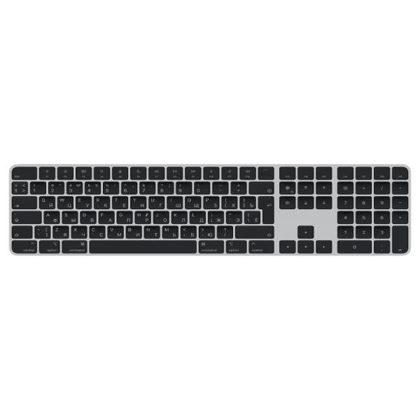 Клавиатура беспроводная Apple Magic Keyboard with Touch ID and Numeric Keypad Black Keys (MMMR3RS/A)