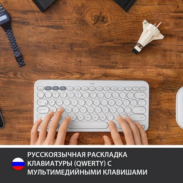 Клавиатура беспроводная Logitech K380 Multi-Device White - фото 6