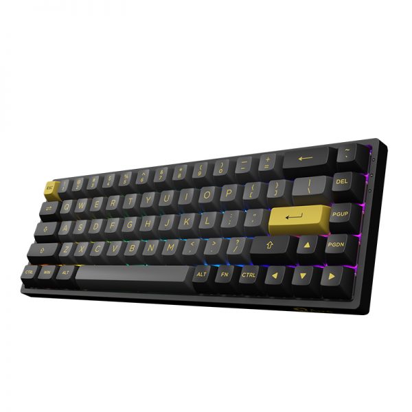 Клавиатура беспроводная AKKO 3068B Plus Black&Gold (Jelly Pink switches)