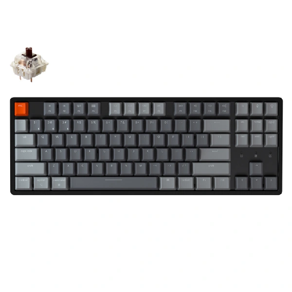 Клавиатура Keychron K8-C3 TKL Brown Switch RGB Aluminum Frame Gateron G pro Mechanical Wireless