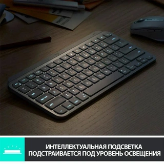 Клавиатура беспроводная Logitech MX Keys Mini темно-серый (920-010501) - фото 4