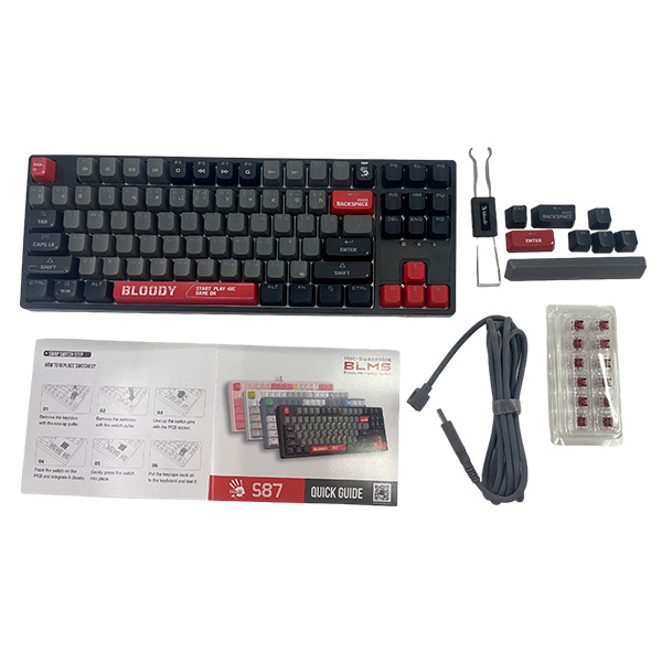 Клавиатура игровая Bloody S87 RED - фото 5