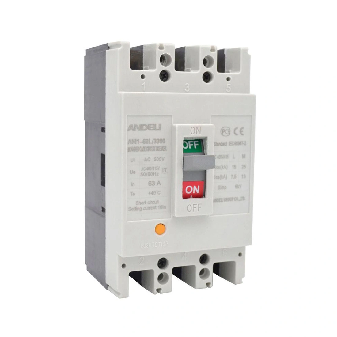 Автоматический выключатель ANDELI AM1-63L 3P 50A 
