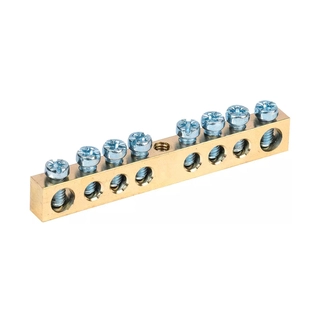 Шина нулевая Deluxe 6х9мм 8/1 крепеж по центру 