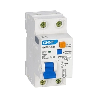 Дифференциальный автомат CHINT NXBLE-63Y 1P+N 25А C 30mA AC 4,5kA 