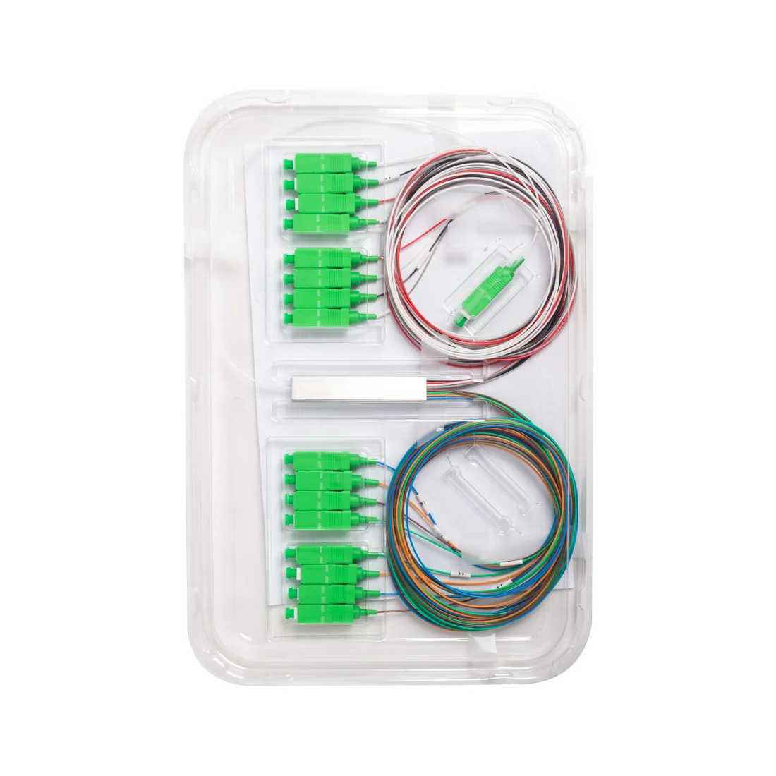 Сплиттер оптоволоконный PLC А-Оптик 1х16 SC/APC 1,5m SM 