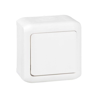 Выключатель без фиксации (кнопка) Legrand Forix 6A 250В IP44 накладной белый 