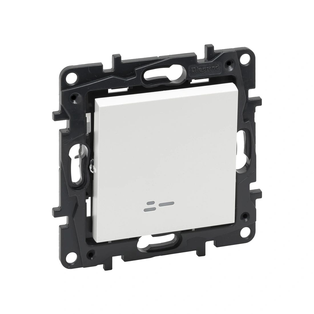 Выключатель одноклавишный Niloe Step 10А с подстветкой авт.клеммы Белый 