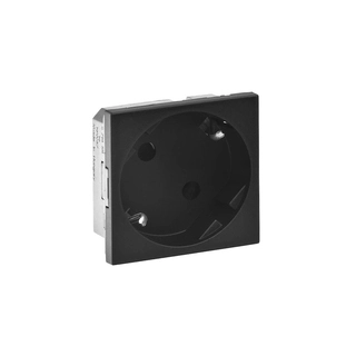 Розетка электрическая Legrand Mosaic 2к+З чёрный 