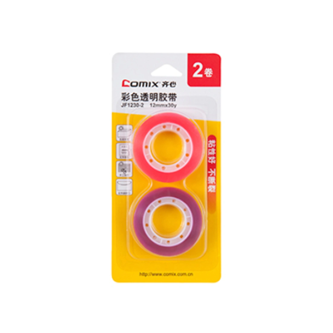 Блистер клейких лент (Скотч) Comix JF1230-2, 12 мм.*18.2 м. (2 ленты) 