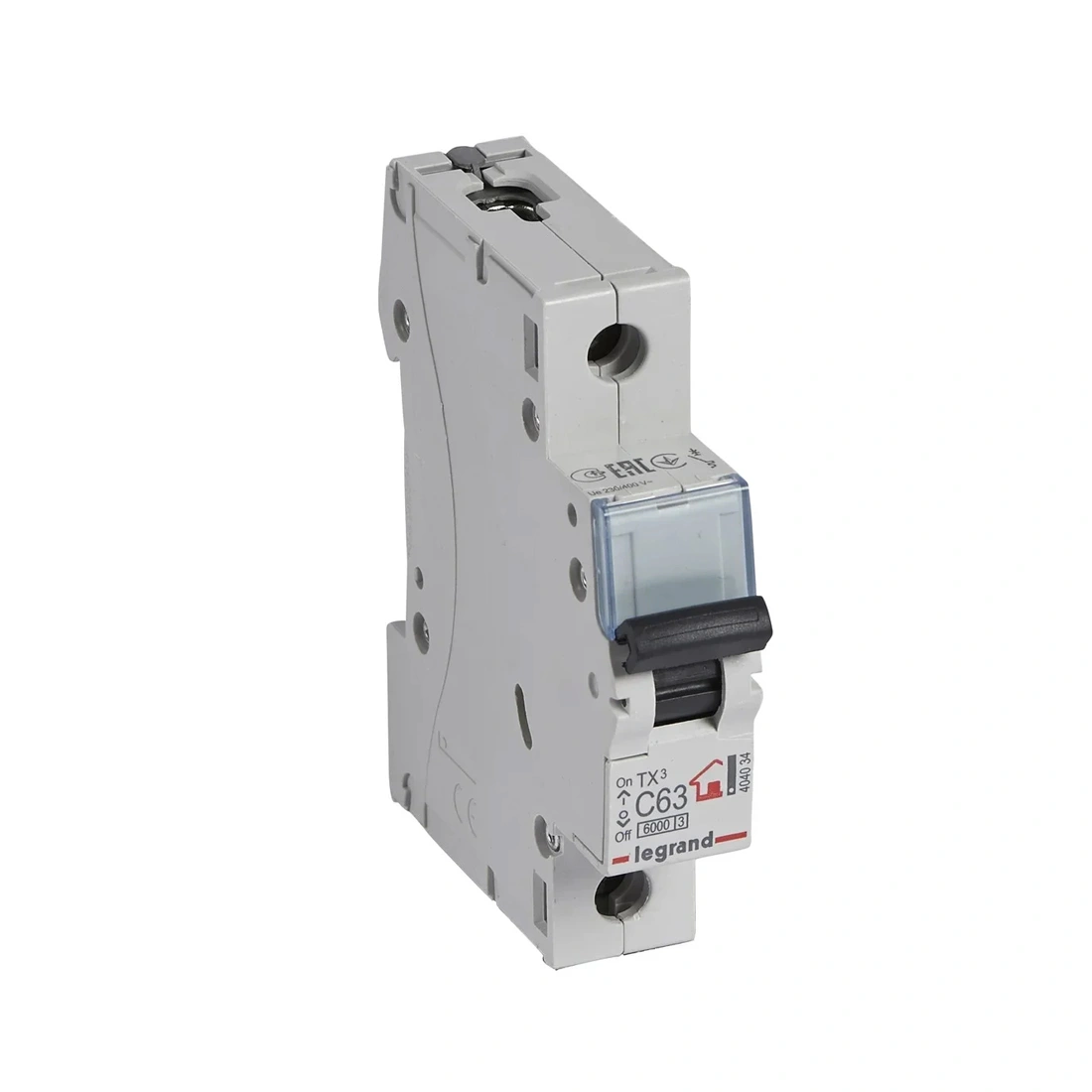Автоматический выключатель Legrand 404034 1П C63A TX3 6000 6kA 