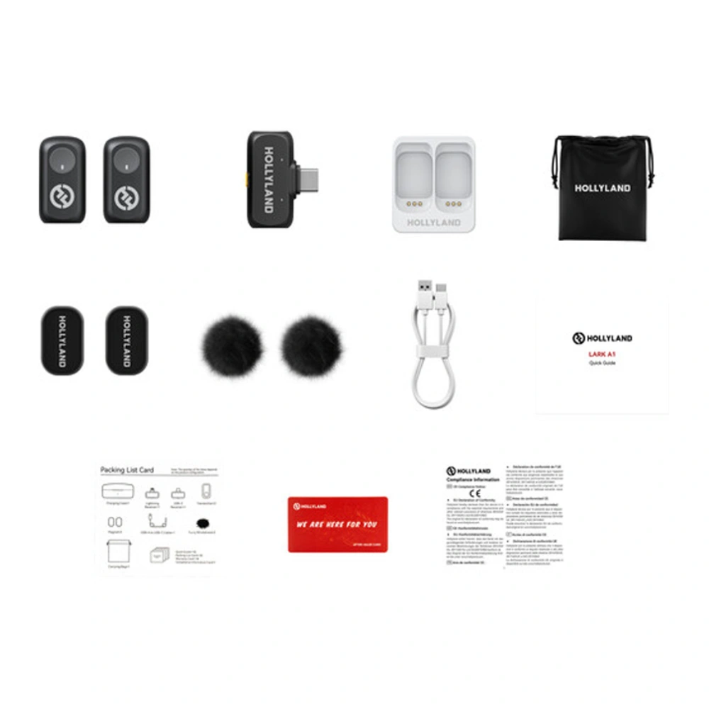 Петличный микрофон Hollyland Lark A1 Mini Duo USB-C Черный - фото 2