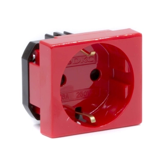 Розетка силовая серии Viva DKC 45015 2Р+Е со шторками красная 