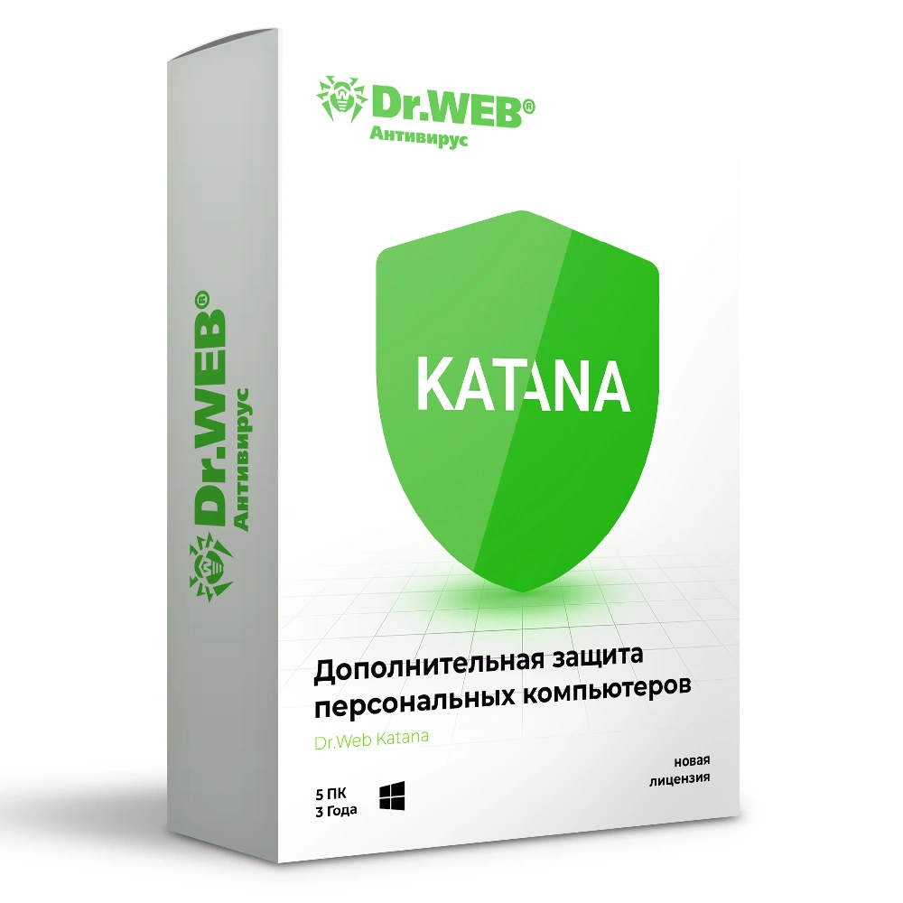 Антивирус Dr.Web Katana 36М 5 ПК новая лицензия 