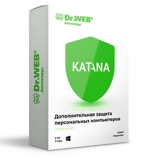 Антивирус Dr.Web Katana 36М 5 ПК новая лицензия 