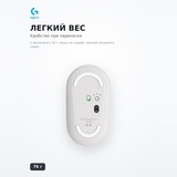Мышь беспроводная Logitech M350S Pebble 2 Bluetooth Mouse Tonal White 910-007013 - фото 4