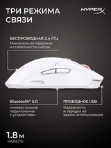 Мышь беспроводная HyperX Pulsefire Haste 2 Wireless (White) 6N0A9AA - фото 4