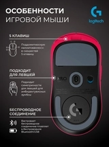 Игровая мышь Logitech G Pro X Superlight 2 Lightspeed Magenta 910-006797 - фото 8