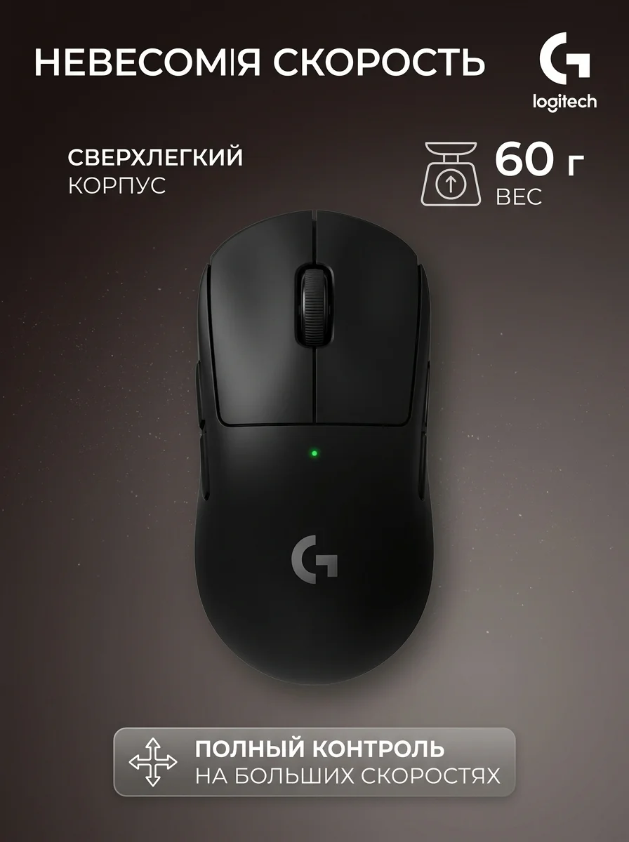 Игровая мышь Logitech G Pro X Superlight 2 Lightspeed Black 910-006630 - фото 11