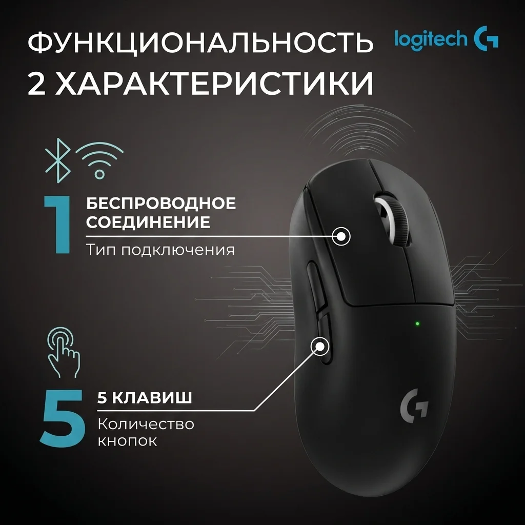 Игровая мышь Logitech G Pro X Superlight 2 Dex Black 910-007357 - фото 9