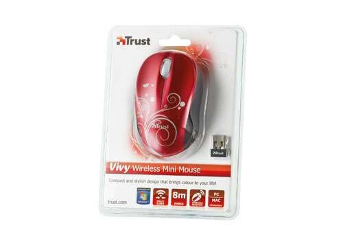 Беспроводная мышь Trust Vivy Wireless Mini Mouse - Red - фото 2