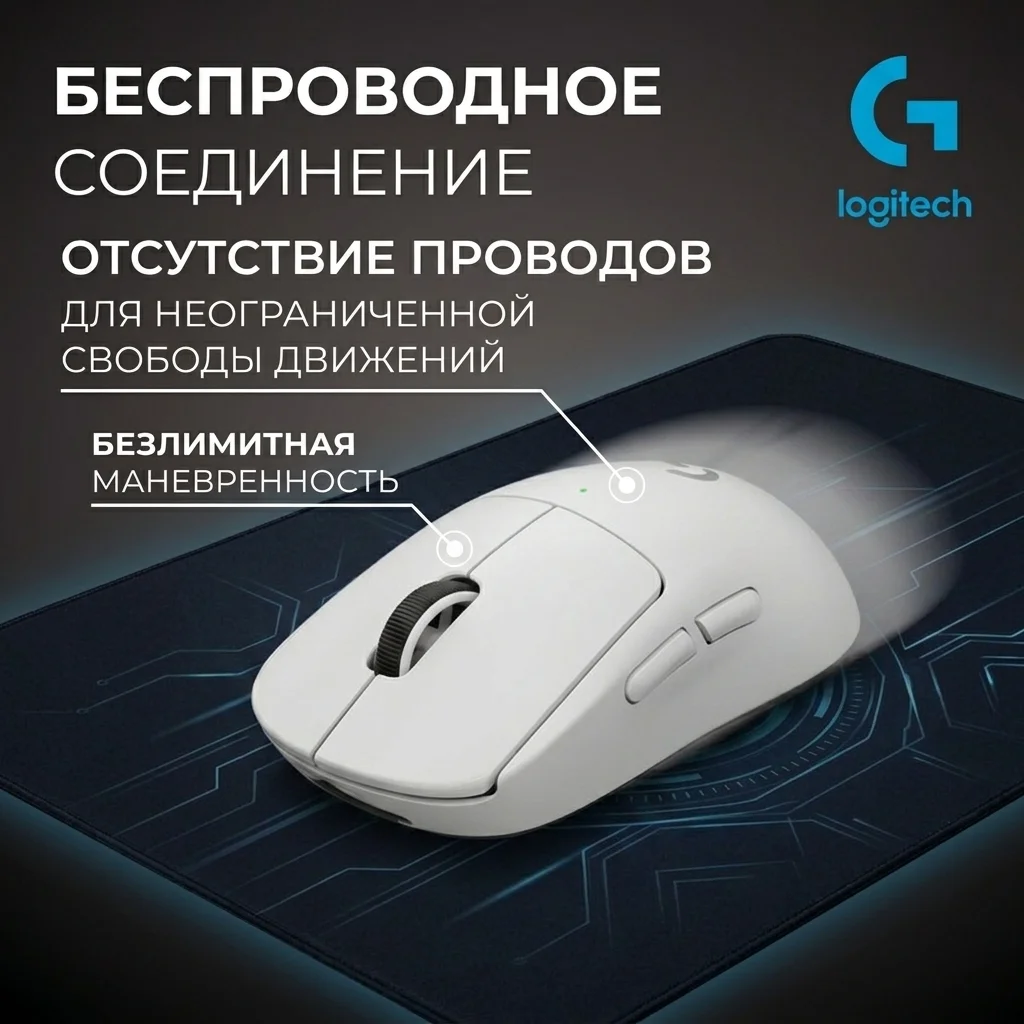 Игровая мышь Logitech G Pro X Superlight 2 Dex White 910-007365 - фото 9