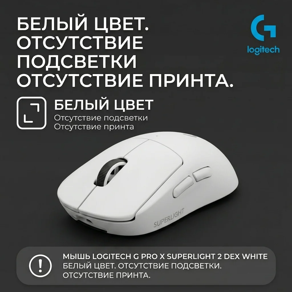 Игровая мышь Logitech G Pro X Superlight 2 Dex White 910-007365 - фото 13