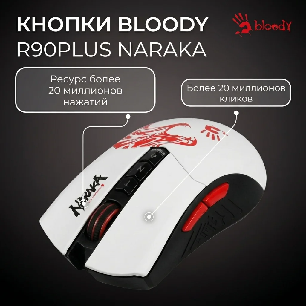 Игровая беспроводная мышь Bloody R90Plus Naraka - фото 8