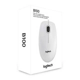 Мышь проводная Logitech B100 White 910-003360 - фото 4