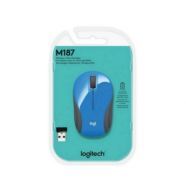 Беспроводная мышь Logitech M187 mini Blue - фото 8