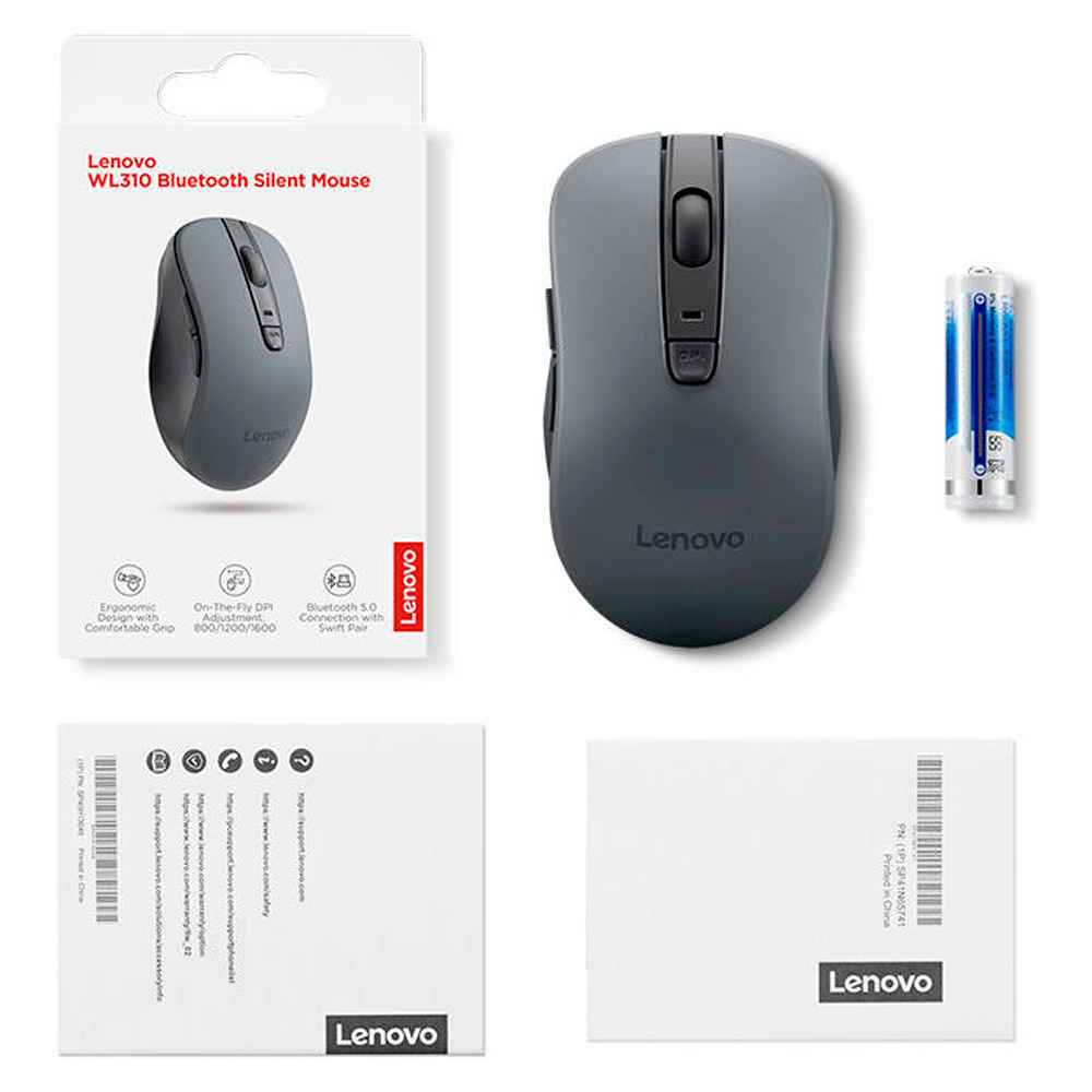 Мышь обычная Lenovo WL310 Серый - фото 3
