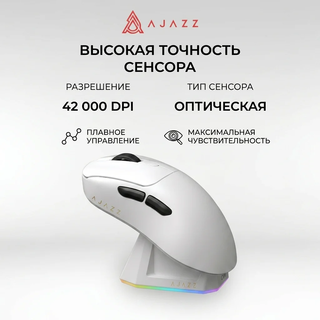 Компьютерная мышь Ajazz AJ179 APEX White AJ179/APEX/White - фото 5
